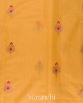 Turmeric Yellow Pure Chanderi Silk Cotton Handloom Saree 