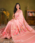 Baby Pink Pure Chanderi Silk Cotton Saree