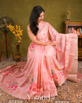 Baby Pink Pure Chanderi Silk Cotton Saree