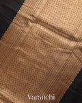 Black Pure Chanderi Silk Cotton Handloom Saree