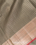 Dusty Grey Pure Chanderi Silk Cotton Handloom Saree