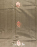 Dusty Grey Pure Chanderi Silk Cotton Handloom Saree