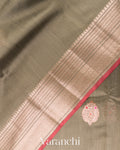 Dusty Grey Pure Chanderi Silk Cotton Handloom Saree