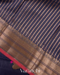 Navy Blue Pure Chanderi Silk Cotton Handloom Saree