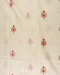 Ivory Cream Pure Chanderi Silk Cotton Handloom Saree 
