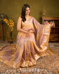 Dusty Lavender-Peach Pure Chanderi Silk Cotton Saree