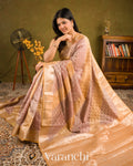 Dusty Lavender-Peach Pure Chanderi Silk Cotton Saree