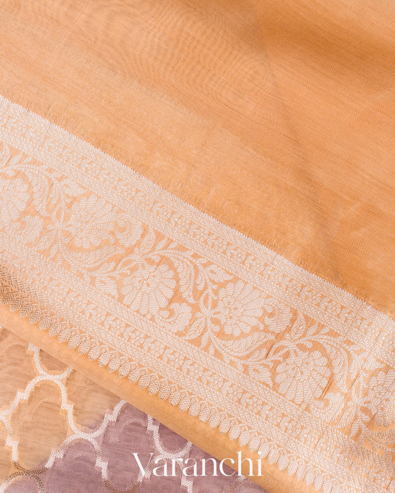 Dusty Lavender-Peach Pure Chanderi Silk Cotton Saree