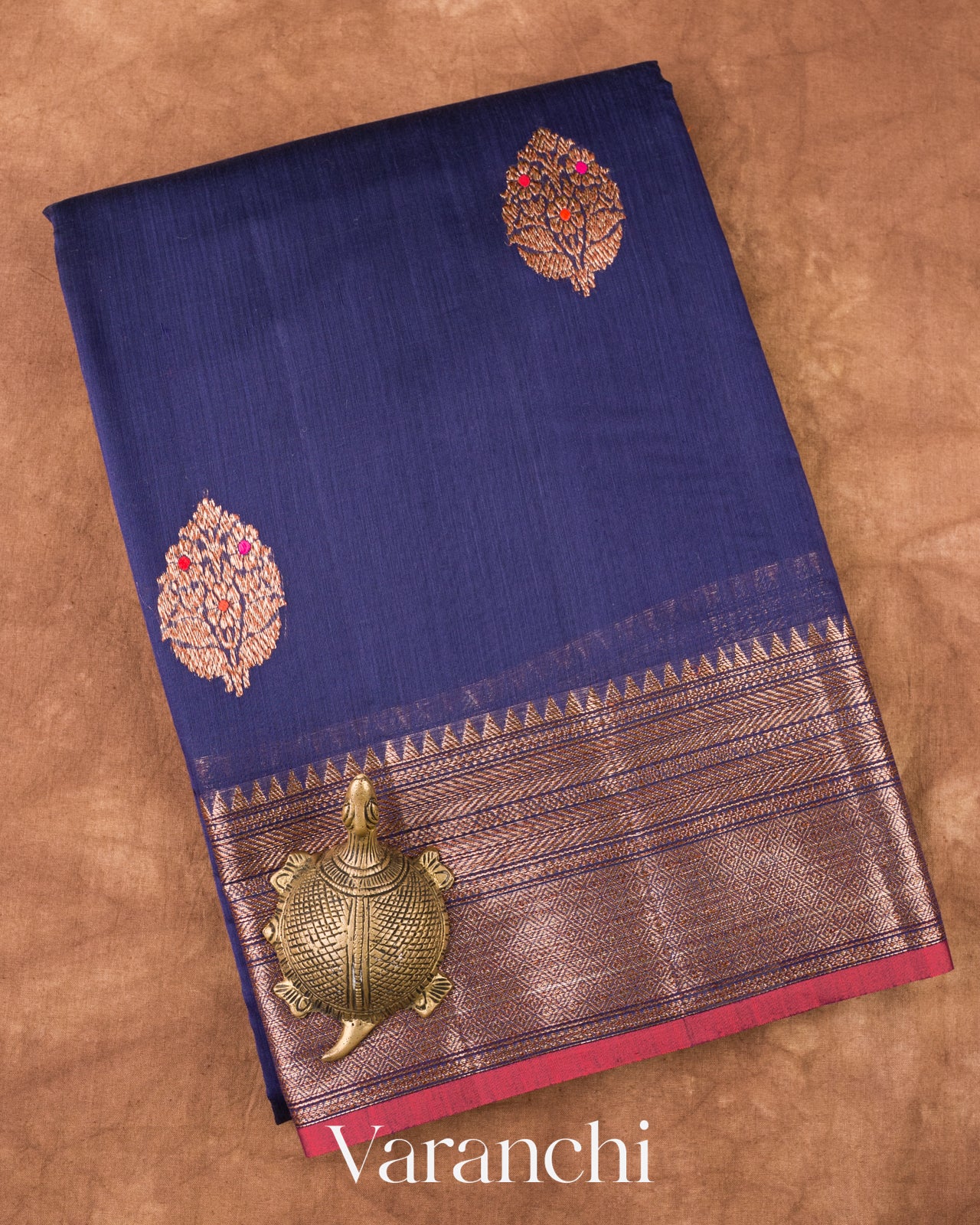 Royal Blue Pure Chanderi Silk Cotton Handloom Saree