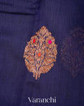 Royal Blue Pure Chanderi Silk Cotton Handloom Saree