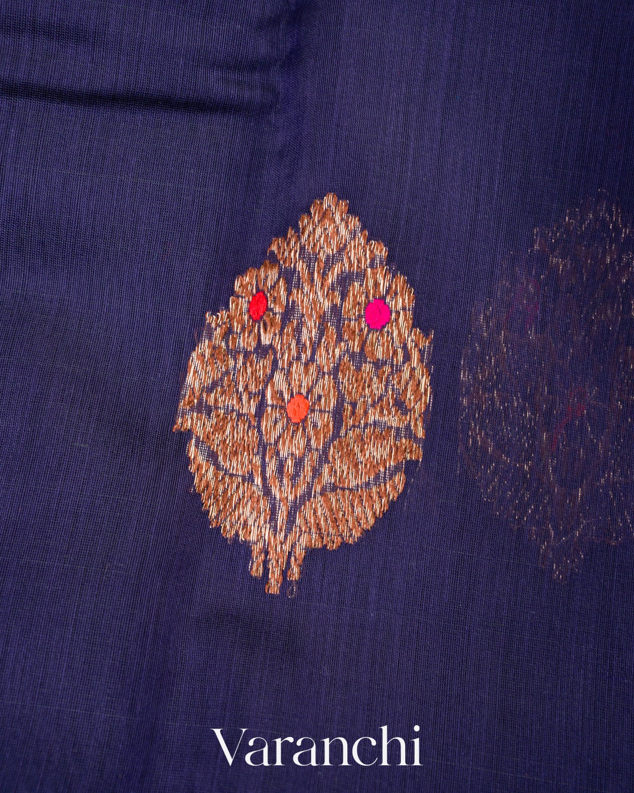 Royal Blue Pure Chanderi Silk Cotton Handloom Saree