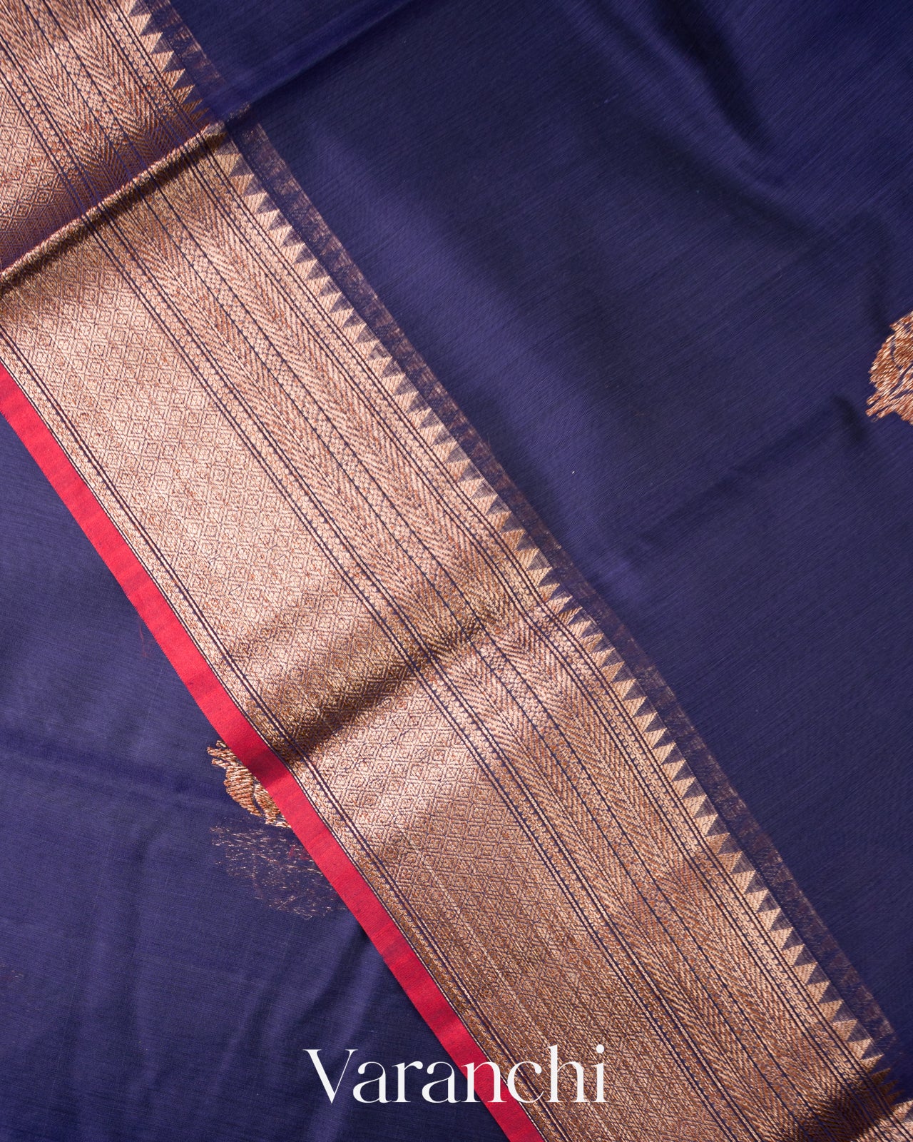 Royal Blue Pure Chanderi Silk Cotton Handloom Saree