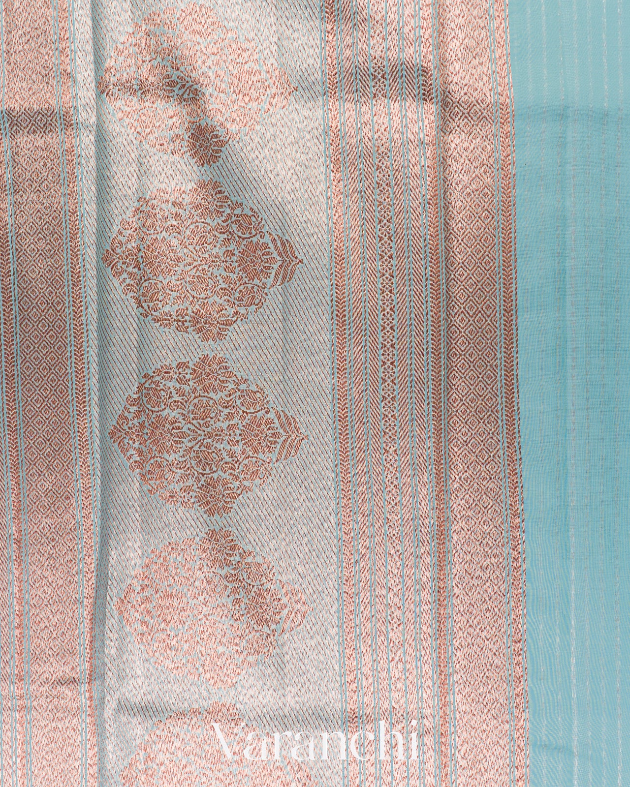 Power Blue Pure Chanderi Silk Cotton Handloom Saree