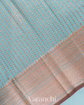 Power Blue Pure Chanderi Silk Cotton Handloom Saree