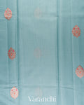 Power Blue Pure Chanderi Silk Cotton Handloom Saree