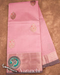 Dusty Rose Pink Pure Chanderi Silk Cotton Handloom Saree