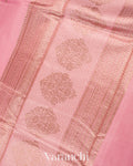 Dusty Rose Pink Pure Chanderi Silk Cotton Handloom Saree