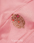 Dusty Rose Pink Pure Chanderi Silk Cotton Handloom Saree