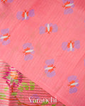 Lotus Pink Floral Printed Pure Chanderi Silk Cotton Saree