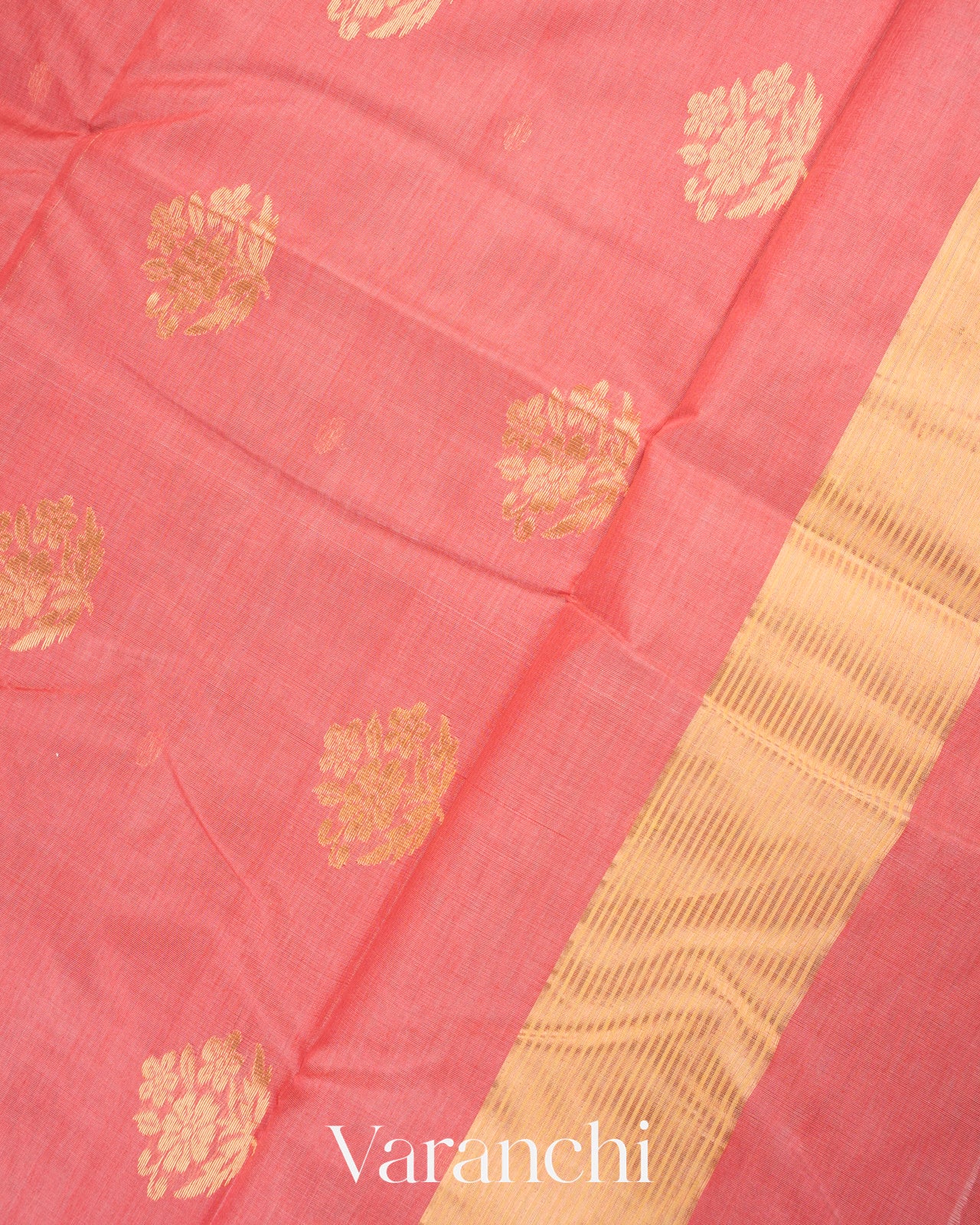Blush Pink Pure Chanderi Silk Cotton Handloom Saree