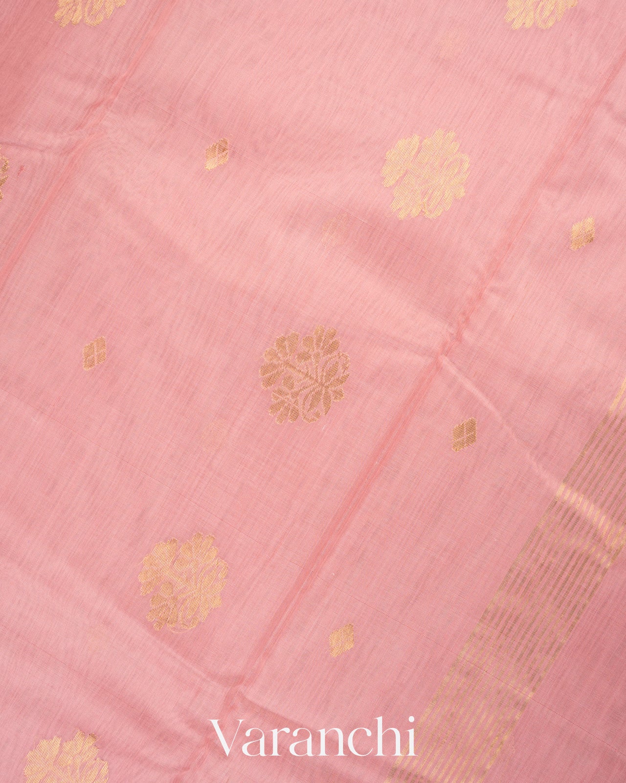 Dusty Pink Pure Chanderi Silk Cotton Handloom Saree