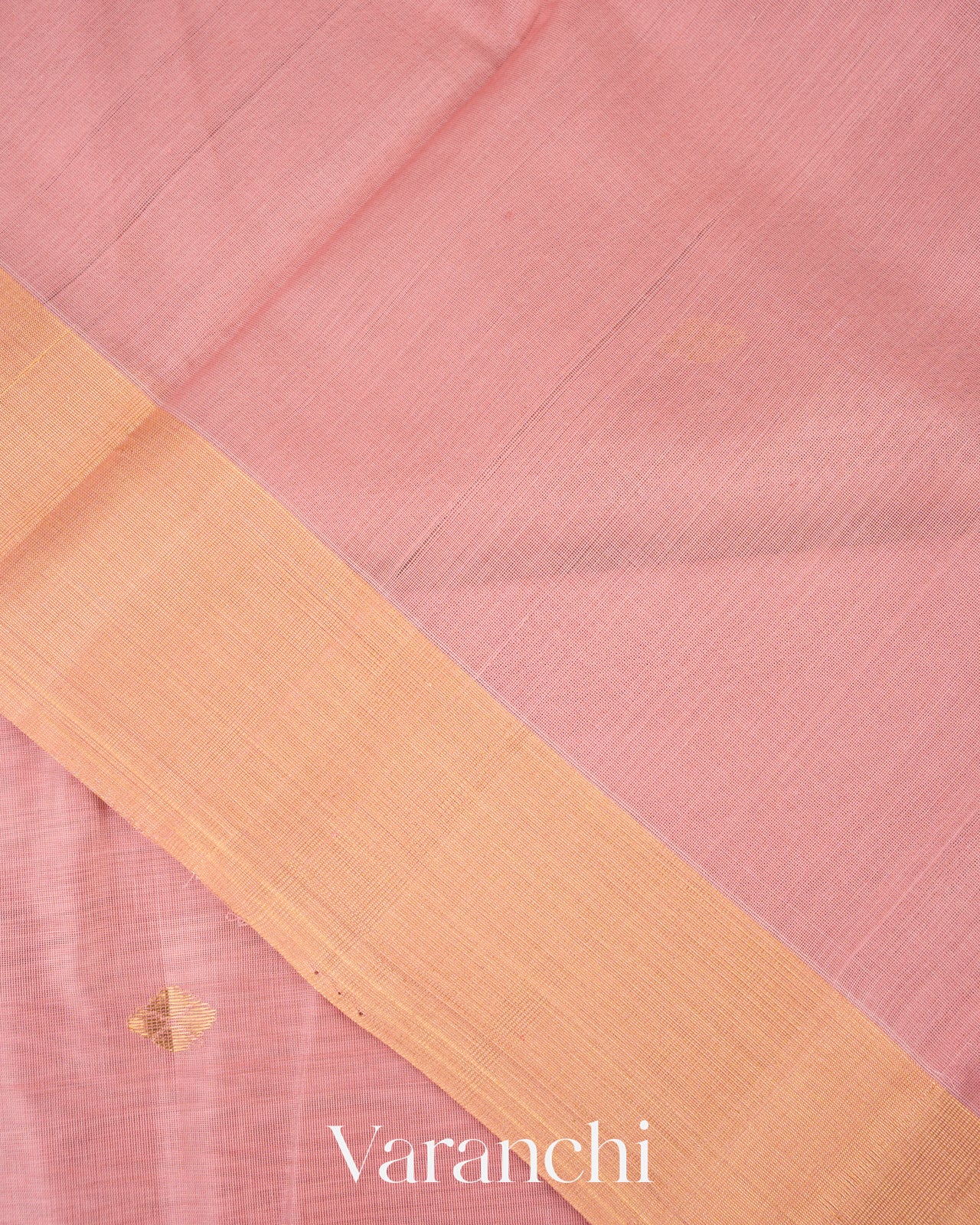 Dusty Pink Pure Chanderi Silk Cotton Handloom Saree