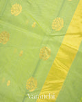 Light Parrot Green Pure Chanderi Silk Cotton Handloom Saree