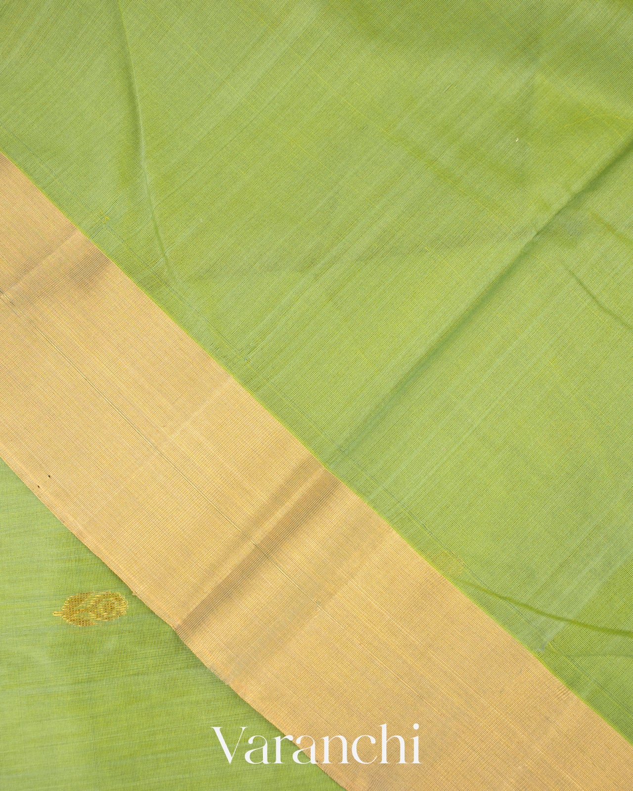 Light Parrot Green Pure Chanderi Silk Cotton Handloom Saree