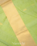 Light Parrot Green Pure Chanderi Silk Cotton Handloom Saree