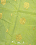 Light Parrot Green Pure Chanderi Silk Cotton Handloom Saree