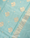 Powder Blue Pure Chanderi Silk Cotton Handloom Saree