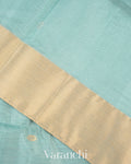 Powder Blue Pure Chanderi Silk Cotton Handloom Saree