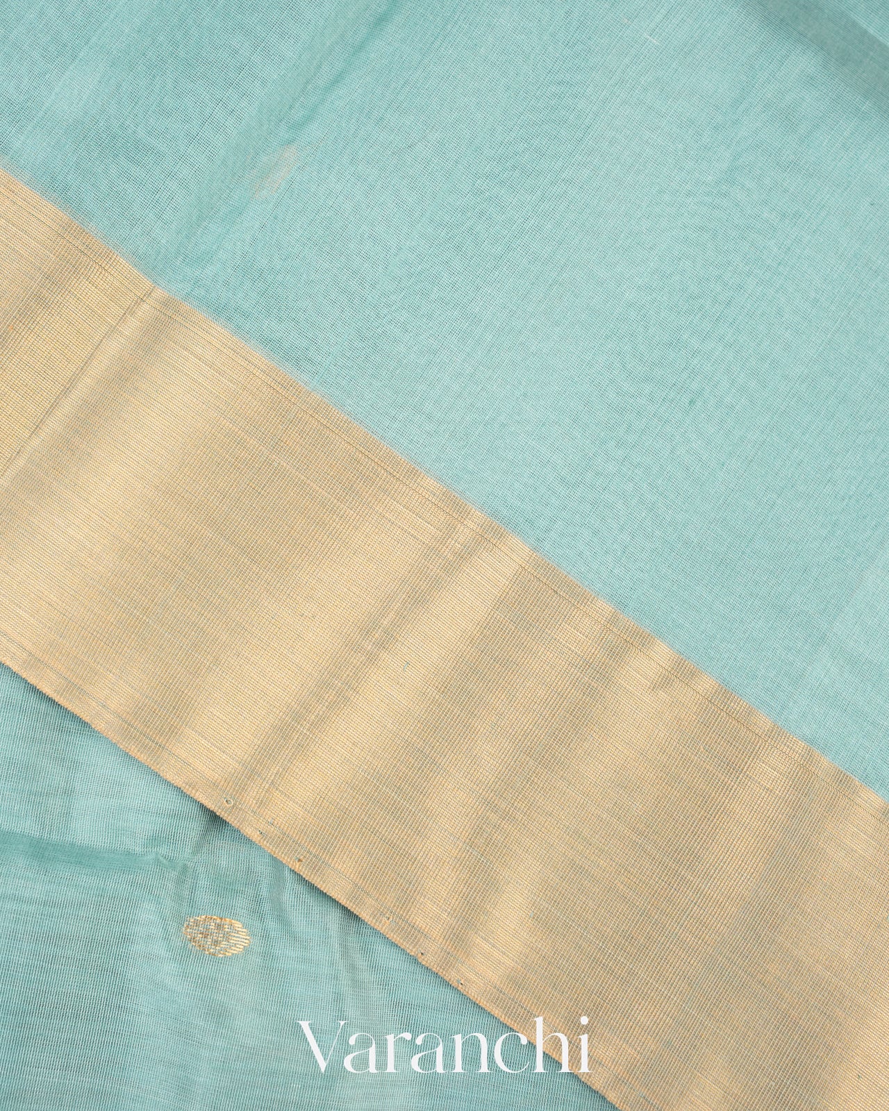 Powder Blue Pure Chanderi Silk Cotton Handloom Saree