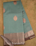 Blue Grey Pure Chanderi Silk Cotton Handloom Saree