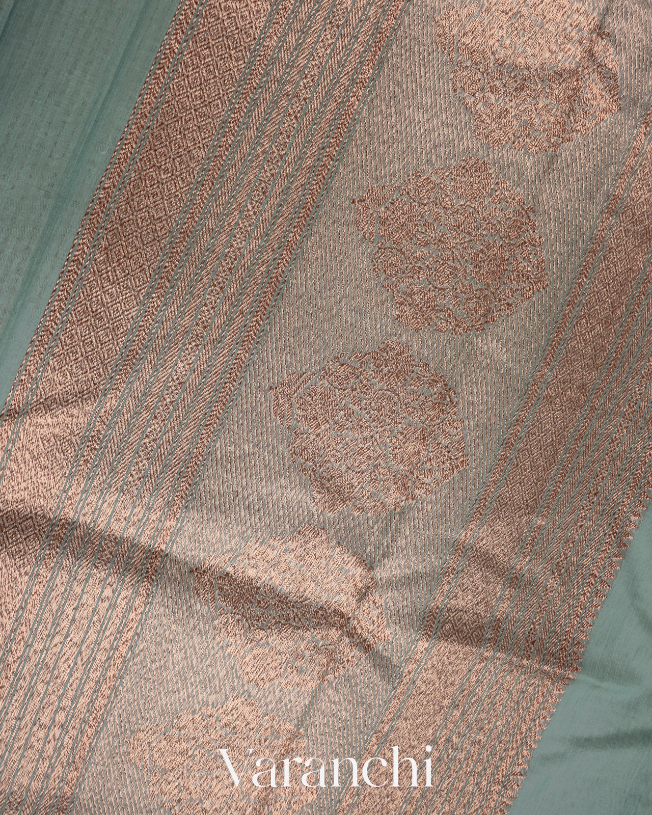 Blue Grey Pure Chanderi Silk Cotton Handloom Saree