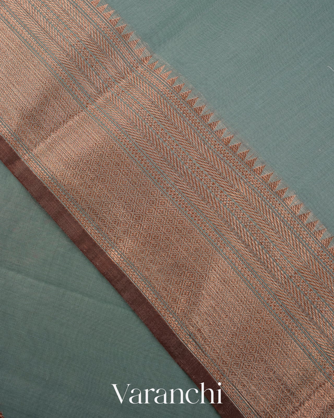Blue Grey Pure Chanderi Silk Cotton Handloom Saree