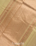 Pale Olive Green Pure Chanderi Silk Cotton Handloom Saree