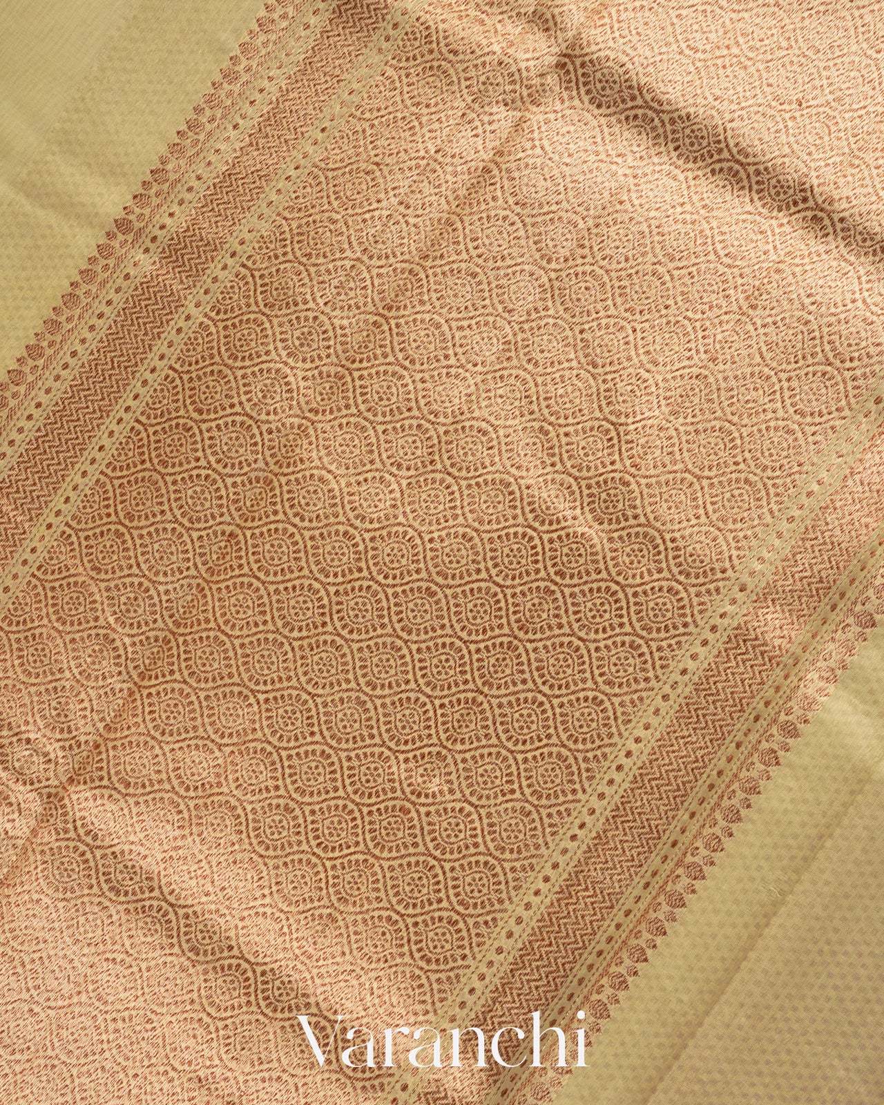 Pale Olive Green Pure Chanderi Silk Cotton Handloom Saree