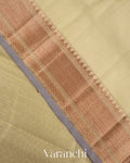 Pale Olive Green Pure Chanderi Silk Cotton Handloom Saree