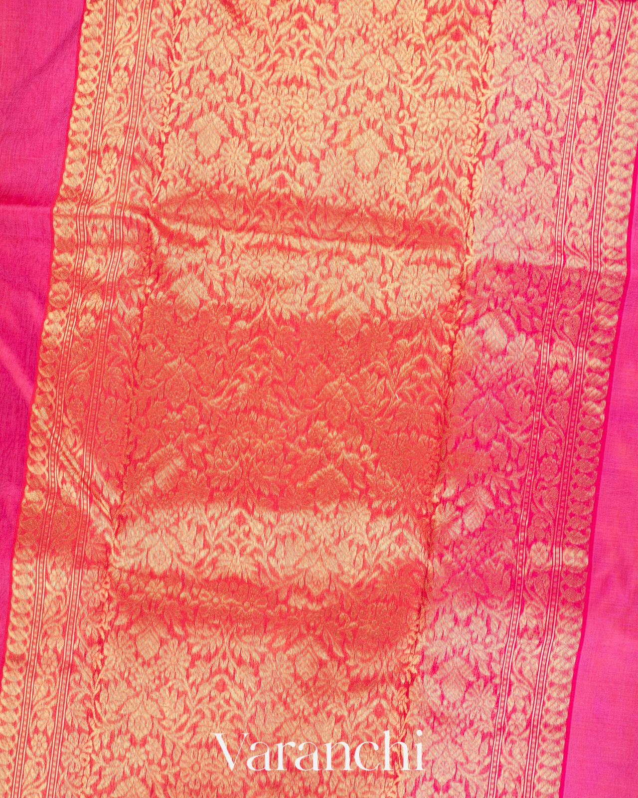 Shades Of Magenta Samandar Lehar Pure Chanderi Tissue Silk Handloom Saree