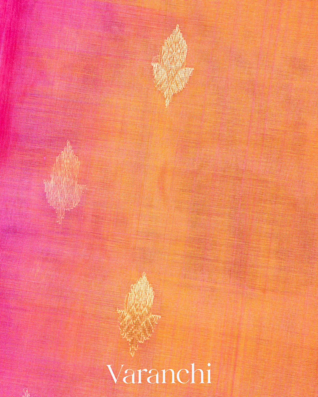 Shades Of Magenta Samandar Lehar Pure Chanderi Tissue Silk Handloom Saree