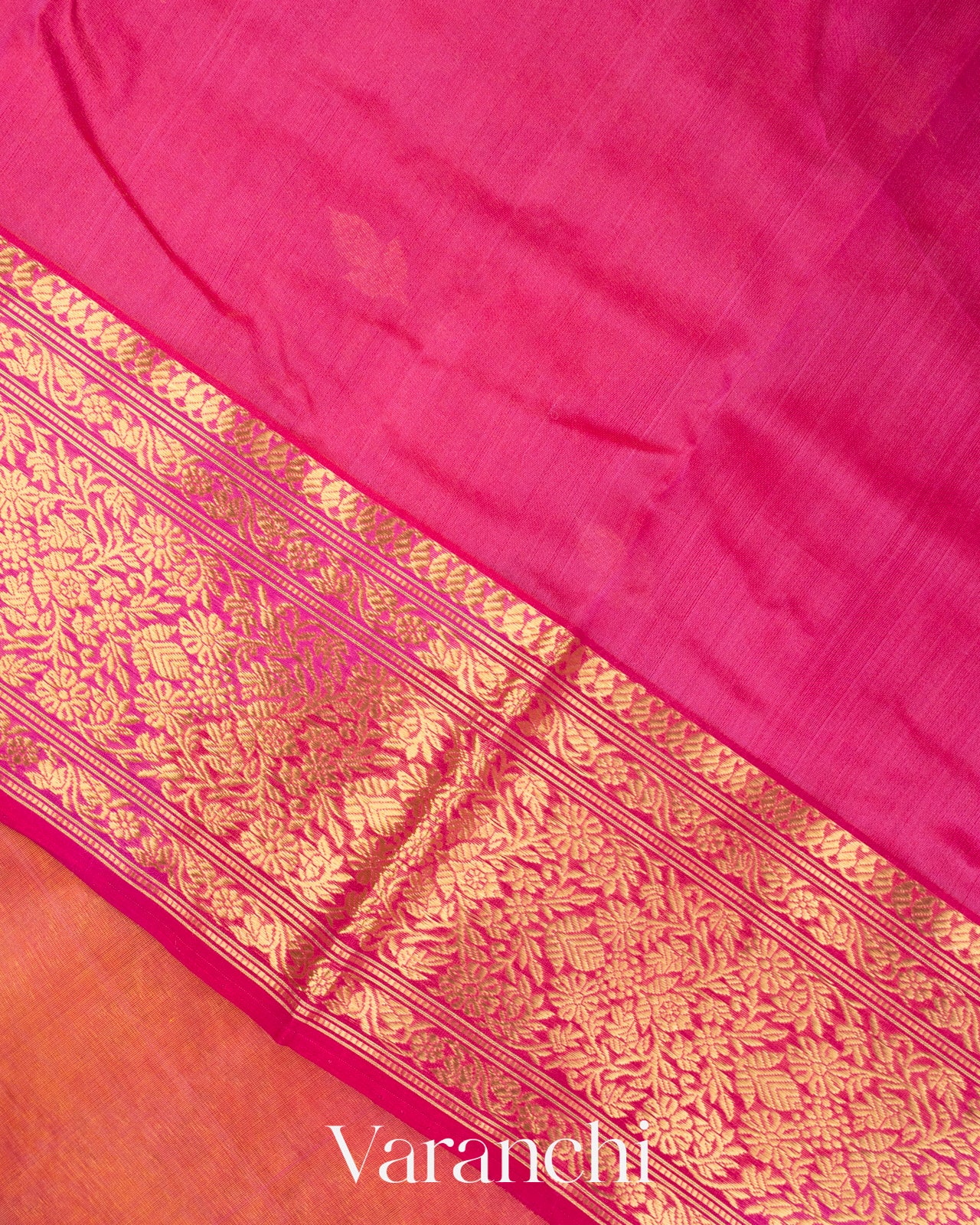 Shades Of Magenta Samandar Lehar Pure Chanderi Tissue Silk Handloom Saree