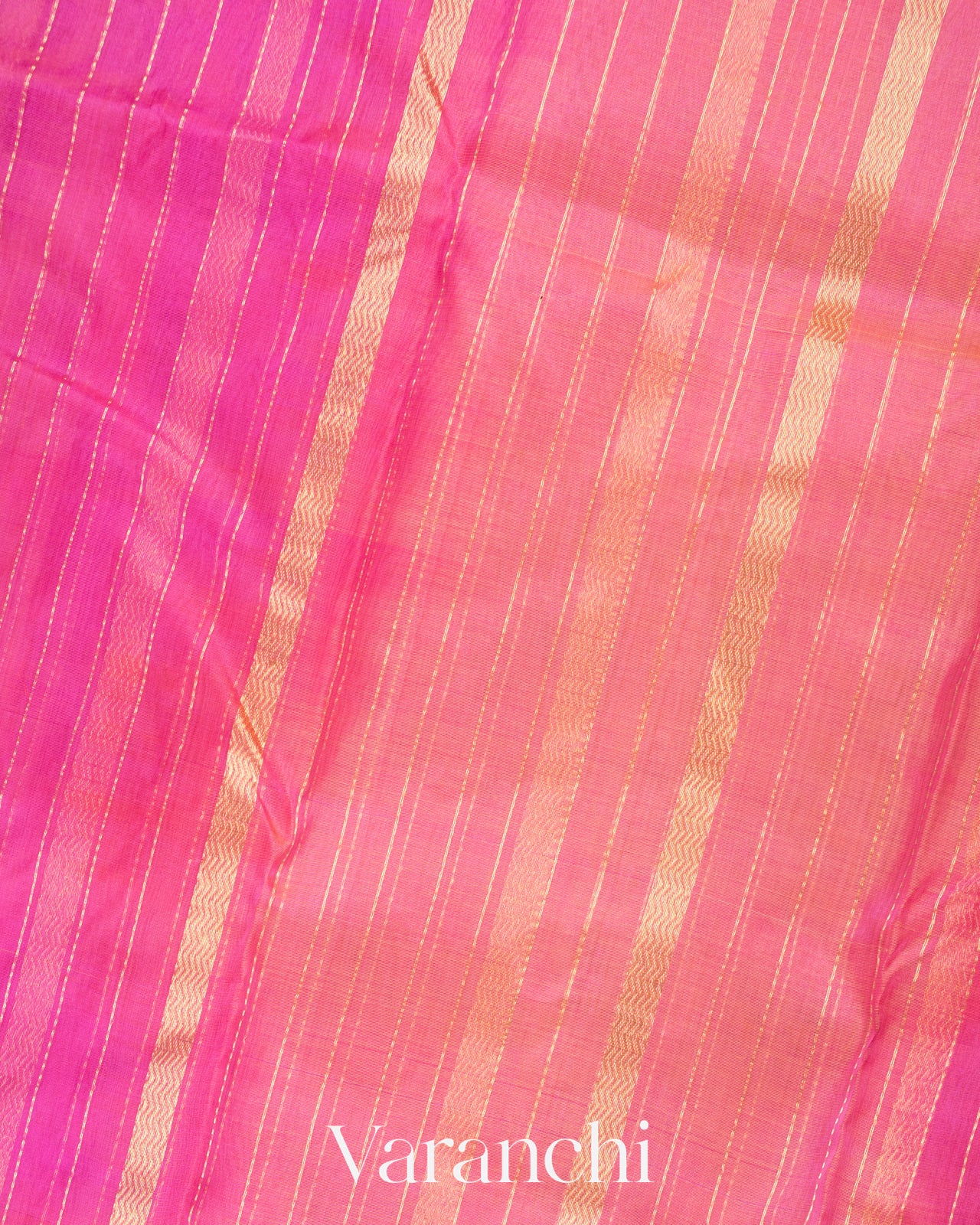 Shades Of Pink Samandar Lehar Pure Chanderi Tissue Silk Handloom Saree