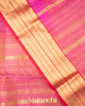 Shades Of Pink Samandar Lehar Pure Chanderi Tissue Silk Handloom Saree