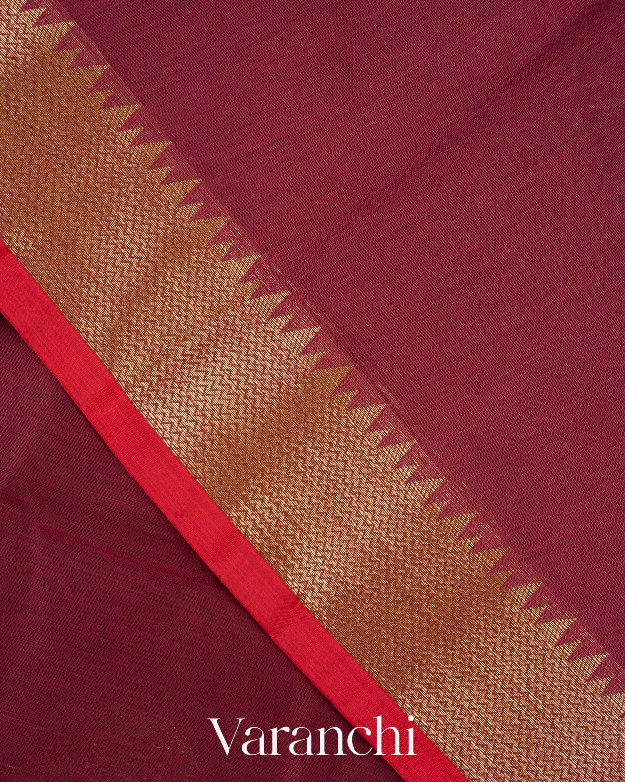 Maroon Pure Chanderi Silk Cotton Handloom Saree