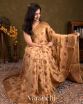 Light Biscuit Pure Chiffon Silk Saree