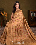 Light Biscuit Pure Chiffon Silk Saree