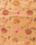 Light Biscuit Pure Chiffon Silk Saree