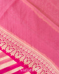 Pink Rangkaat Lehariya Pure Chiffon Silk Saree