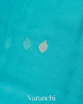 Aqua Blue Pure Chiffon Silk Saree